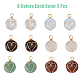 12Pcs 6 Styles Natural & Synthetic Mixed Stones Copper Wire Wrapped Pendants(G-FH0001-99)-3