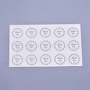 1.5 Inch Thank You Stickers, Thanksgiving  Sealing Stickers, Label Paster Picture Stickers, for Gift Packaging, Round, White, 38mm(DIY-I018-22B)