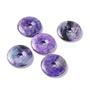 Natural Dolomite Pendants, Dyed, Donut/Pi Disc, Purple, 40x5mm, Inner Diameter: 8mm(G-K317-E04)