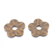 Tibetan Style Alloy Pendants, Cadmium Free & Nickel Free & Lead Free, Flower, Antique Bronze, 35x35x2mm, Hole: 7.5mm(MLF10205Y-NF)