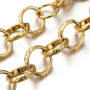 304 Stainless Steel Rolo Chains Necklaces, with Lobster Claw Clasps, Unwelded, Golden, 23.6 inch(59.9cm)(NJEW-O051-02G)