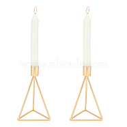 Iron Candle Holder, Perfect Home Party Decoration, Triangle, Golden, 2.2x16.5x9.5cm(AJEW-WH0171-56B)