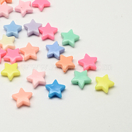 Opaque Acrylic Star Beads, Mixed Color, 14x14x5mm, Hole: 2mm, about 1100pcs/500g(SACR-Q100-M040)