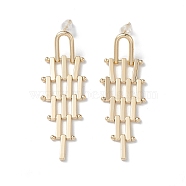 Brass Beaded Rhombus Chandelier Earrings for Women, Golden, 54x18.5mm, Pin: 0.7mm(EJEW-F309-01G)