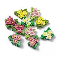Opaque Resin Decoden Cabochons, Flower, Mixed Color, 22x18.5x8mm(CRES-P030-D)