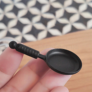 Mini Alloy Pan Model, Micro Landscape Dollhouse Kitchen Accessories, Pretending Prop Decorations, Black, 52x26mm(PW-WG57939-01)