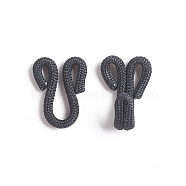Cloth Clover Brass Buckles, Sewing Hooks and Eyes Closure, for Bra Clothing Trousers Skirt Sewing DIY Craft, Black, 30x12.5x2~8.5mm, Hole: 2x5mm(DIY-WH0162-94C-01)