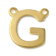 304 Stainless Steel Charms, Real 18K Gold Plated, Letter Charm, Letter G, 10x9.5x1mm, Hole: 1mm(STAS-Z074-04G-G)