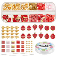 DIY Mother's Day Bracelet Making Kits, Including Round & Rectangle Glass Seed Beads, Heart Alloy Enamel Charms, Golden, 469Pcs/bag(DIY-NB0007-73)