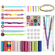 Knitting Bracelet Tool Kits, DIY Craft Tools, including Instruction Sheet, Cord, Sticker, Button, Pin, Weaving Loom, Mixed Color, 27x16x4.5cm(WG10273-01)