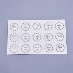 1.5 Inch Thank You Stickers, Thanksgiving  Sealing Stickers, Label Paster Picture Stickers, for Gift Packaging, Round, White, 38mm(DIY-I018-22B)