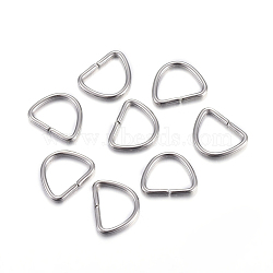 304 Stainless Steel D Rings, Buckle Clasps, For Webbing, Strapping Bags, Garment Accessories, Stainless Steel Color, 7.5x9.5x1mm, Inner Size: 5.5x7.5mm(STAS-F191-05P-A)