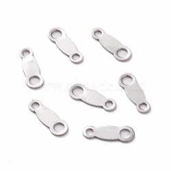 Brass Chain Tabs, Chain Extender Connectors, Platinum, 9x3x0.5mm, Hole: 1.8mm and 1.2mm(KK-L205-01P)
