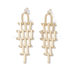 Brass Beaded Rhombus Chandelier Earrings for Women, Golden, 54x18.5mm, Pin: 0.7mm(EJEW-F309-01G)