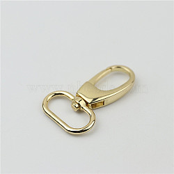 Zinc Alloy Handbag Purse Belt Clasp Clip, Snap Hook Lobster Clasps Buckles, Light Gold, 53x32x7mm, Hole: 25x12mm(PURS-PW0001-128LG)