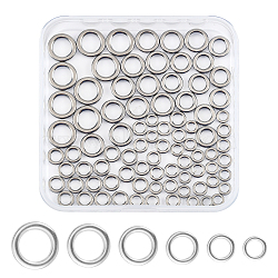 60Pcs 6 Style 201 Stainless Steel Fishing Rod Guide Round Rings, Fishing Rod Repair Parts, Stainless Steel Color, 5~10.5x0.8~1.5mm, Inner Diameter: 2.7~6.8mm, 10pcs/style(FIND-FH0004-93)