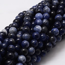 Natural Sodalite Round Beads Strands, 8mm, Hole: 1mm, about 48pcs/strand, 15.7 inch(G-E329-8mm-39)