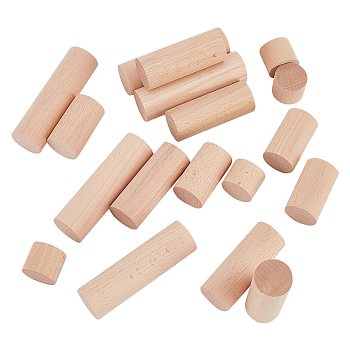 20Pcs 4 Style Round Wooden Sticks, Dowel Rods, for Children Toy, Building Model Material Supplies, Peru, 2.4~9.9x3cm, 5pcs/style