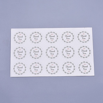 1.5 Inch Thank You Stickers, Thanksgiving  Sealing Stickers, Label Paster Picture Stickers, for Gift Packaging, Round, White, 38mm