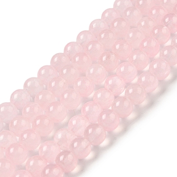Natural & Dyed Malaysia Jade Bead Strands, Round, Pink, 4mm, Hole: 0.8mm, about 92pcs/strand, 15 inch