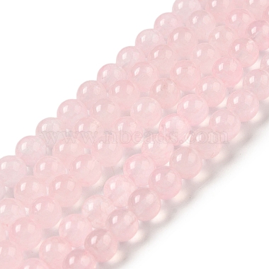 4mm Pink Round Malaysia Jade Beads