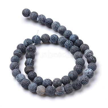 Natural & Dyed Crackle Agate Bead Strands(G-T056-8mm-01)-2