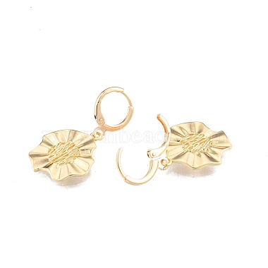 Brass Flower Dangle Leverback Earrings for Women(EJEW-N012-94)-2