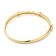 Brass Twist Rope Hinged Bangle with Cubic Zirconia for Women(BJEW-K229-02G)-2