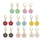 8 Pair 8 Color Alloy Enamel Flower Dangle Leverback Earrings for Women(EJEW-JE05143)-1
