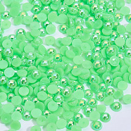 ABS Plastic Imitation Pearl Cabochons, Nail Art Decoration Accessories, Half Round, Lime, 4x2mm, about 10000pcs/bag(MRMJ-T020-4mm-06)