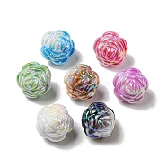 UV Plating Acrylic Beads, Flower, Mixed Color, 15x16x15mm, Hole: 2mm(PACR-C006-14)