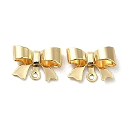 Brass Charms, Bowknot Charm, Real 18K Gold Plated, 7x10x2.5mm, Hole: 0.9mm(KK-H455-42G)