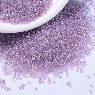 MIYUKI Delica Beads, Cylinder, Japanese Seed Beads, 11/0, (DB1473) Transparent Pale Orchid Luster, 1.3x1.6mm, Hole: 0.8mm, about 2000pcs/10g(X-SEED-J020-DB1473)