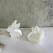 Rabbit Display Decoration DIY Silicone Molds, Resin Casting Molds, for UV Resin, Epoxy Resin Craft Making, White, 125x80x32mm(SIMO-H142-02A)