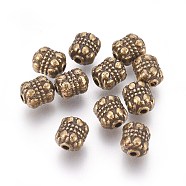 Tibetan Style Alloy Beads, Cadmium Free & Lead Free, Oval, Antique Bronze, 8x6.5mm, Hole: 1mm(MLF0504Y)