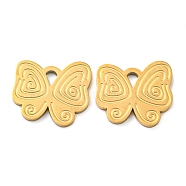 316 Surgical Stainless Steel Charms, Laser Cut, Butterfly Charm, Golden, 13x14.5x1mm, Hole: 1.6mm(STAS-G325-17G)