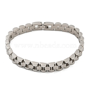 304 Stainless Steel Thick Link Chain Bracelet, Watch Band Chain Bracelet for Men Women, Stainless Steel Color, 8-1/4 inch(21cm), 9.5x3.5mm(BJEW-G649-10C-P)