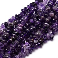 Natural Amethyst Chip Beads Strands, 4~14x4~12mm, Hole: 1mm, about 15.3 inch~16.1 inch(G-E271-123)