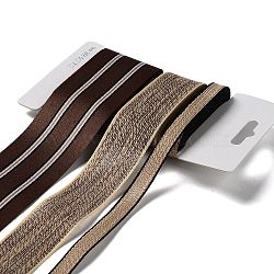 9 Yards 3 Styles Polyester Ribbon, for DIY Handmade Craft, Hair Bowknots and Gift Decoration, Brown Color Palette, Coconut Brown, 3/8~1-5/8 inch(10~40mm) about 3 yards/style(SRIB-C002-08D)