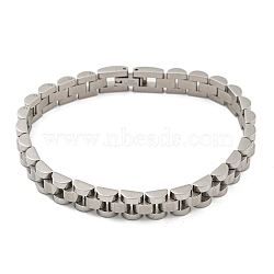 304 Stainless Steel Thick Link Chain Bracelet, Watch Band Chain Bracelet for Men Women, Stainless Steel Color, 8-1/4 inch(21cm), 9.5x3.5mm(BJEW-G649-10C-P)