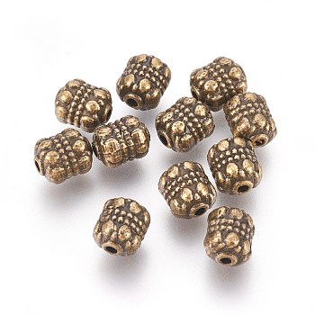Tibetan Style Alloy Beads, Cadmium Free & Lead Free, Oval, Antique Bronze, 8x6.5mm, Hole: 1mm