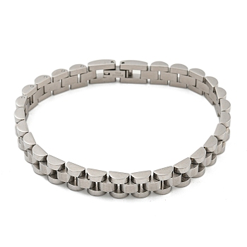 304 Stainless Steel Thick Link Chain Bracelet, Watch Band Chain Bracelet for Men Women, Stainless Steel Color, 8-1/4 inch(21cm), 9.5x3.5mm