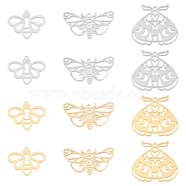 Golden & Stainless Steel Color Insects 201 Stainless Steel Pendants