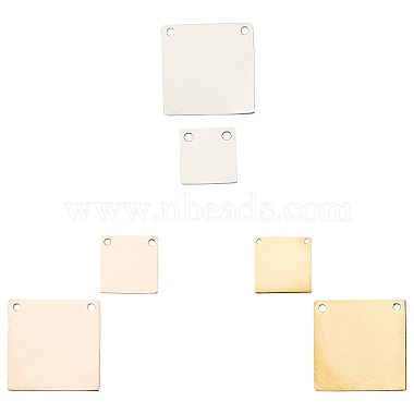 Mixed Color Square 201 Stainless Steel Pendants