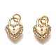 Brass Micro Pave Clear Cubic Zirconia Charms(ZIRC-B002-11G)-1