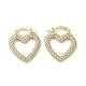 Rack Plating Brass Hollow Heart Hoop Earrings with Cubic Zirconia(EJEW-Q786-07G)-1