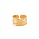 Chapado en iones (ip) 304 acero inoxidable martillado anillo de puño plano abierto para mujer(RJEW-S405-231G)-1