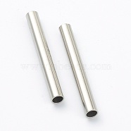 304 Stainless Steel Beads, Tube Beads, Stainless Steel Color, 50x5mm, Hole: 4mm(STAS-H160-04K-P)
