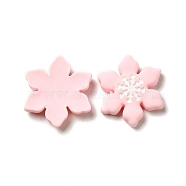 Christmas Opaque Resin Cabochons, Snowflake, Pink, 22x20x5mm(CRES-B011-02A)