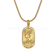 Constellations Cubic Zirconia Pendant Necklace, with Golden Stainless Steel Round Snake Chains, Pisces, 17.72 inch(45cm)(PW-WG56929-02)